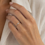 ANILLO SOLITARIO CON DIAMANTE TALLA RADIANT 0.15 QUILATES