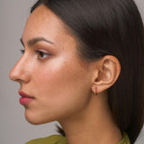 pendientes oro 18 kt aros cruzados con diamantes aintza