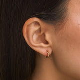 pendientes oro 18 kilates aros cruzados diamantes aintza