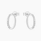 pendientes oro blanco 18 kilates ovalo con diamantes tea