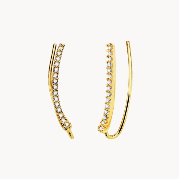 pendientes trepadores Oro 18kt con circonitas Maryam