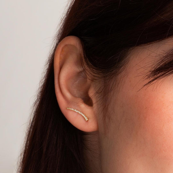 pendientes trepadores Oro 18 kilates con circonitas Maryam