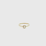 Anillo Oro 9 kilates topacio blanco  circonitas Lily