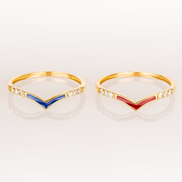 Anillos Oro 18kt con esmalte y diamantes coleccion gama