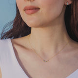 Collar Oro 18 kilates topacio azul y diamantes