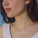 Collar Oro 18 kilates con topacio azul y diamantes