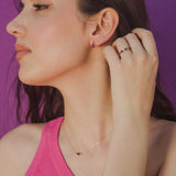 Pendientes anillo colgante Oro 18kt amatista y diamantes