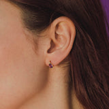 Pendientes Oro 18kt con amatista y diamantes