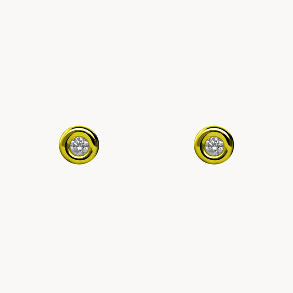 PENDIENTES CON DIAMANTE CHATON 0.03 QUILATES ASYA