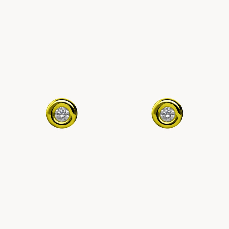 PENDIENTES CON DIAMANTE CHATON 0.03 QUILATES ASYA