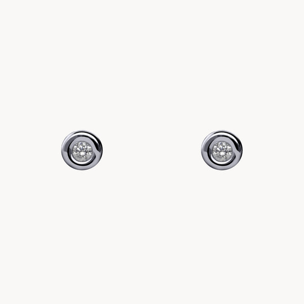 BOUCLES D'OREILLES CHATON DIAMANT 0.03 CARAT ASYA