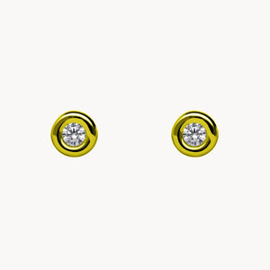PENDIENTES CON DIAMANTE CHATON 0.14 QUILATES ASYA