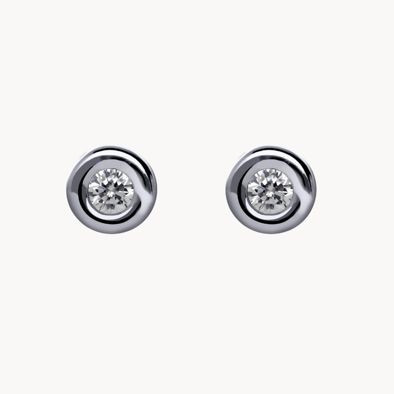 PENDIENTES CON DIAMANTE CHATON 0.20 QUILATES ASYA