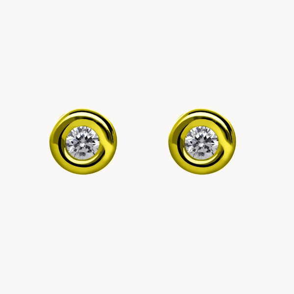PENDIENTES CON DIAMANTE CHATON 0.20 QUILATES ASYA