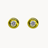 PENDIENTES CON DIAMANTE CHATON 0.20 QUILATES ASYA
