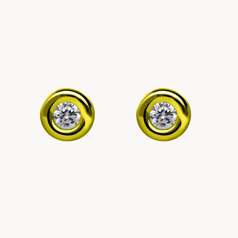 PENDIENTES CON DIAMANTE CHATON 0.20 QUILATES ASYA