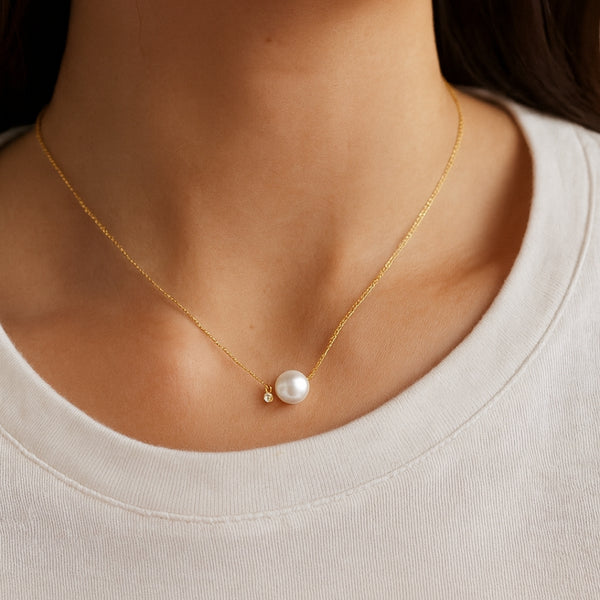 COLLAR PERLA Y DIAMANTE NIKORA