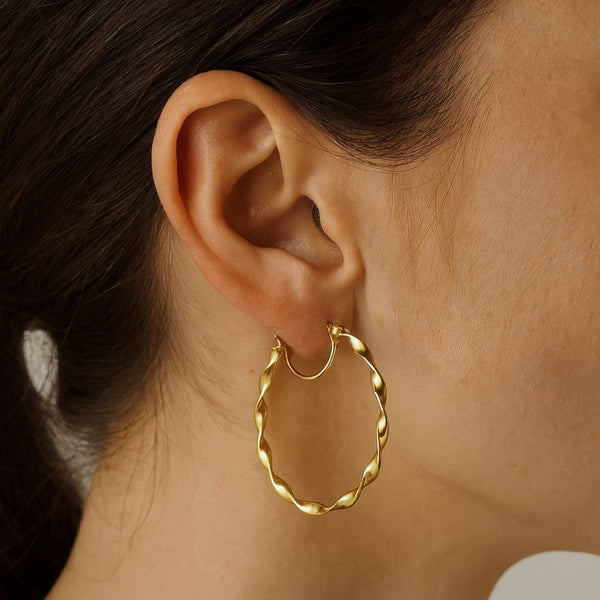 PENDIENTES AROS EFECTO RETORCIDO 46MM