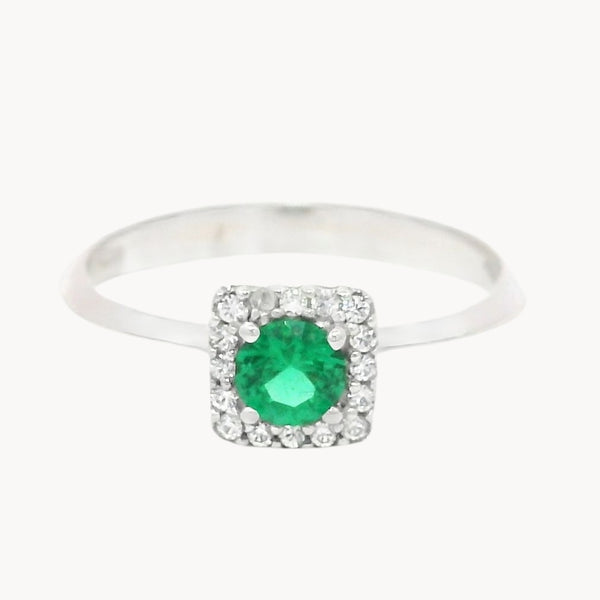 ANILLO CIRCONITA VERDE Y BLANCAS JARKA