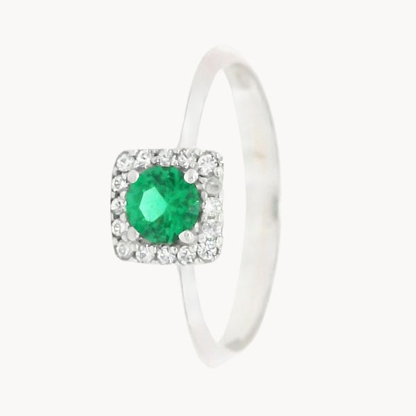 ANILLO CIRCONITA VERDE Y BLANCAS JARKA