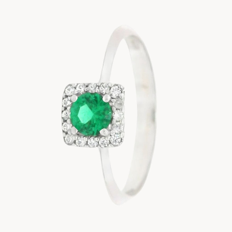 ANILLO CIRCONITA VERDE Y BLANCAS JARKA