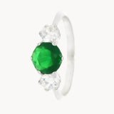 ANILLO CIRCONITA VERDE Y CIRCONITAS BLANCAS ERMA