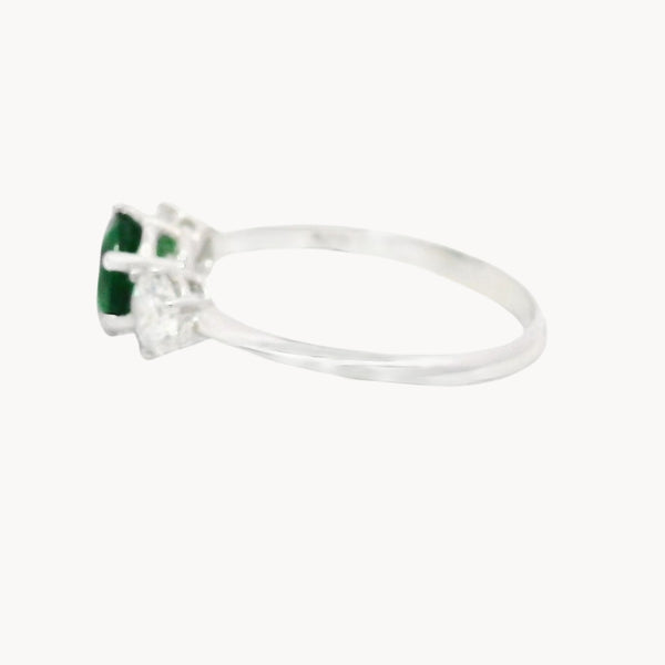 ANILLO CIRCONITA VERDE Y CIRCONITAS BLANCAS ERMA