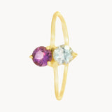 ANILLO TOPACIO AZUL Y AMATISTA MARGARETA