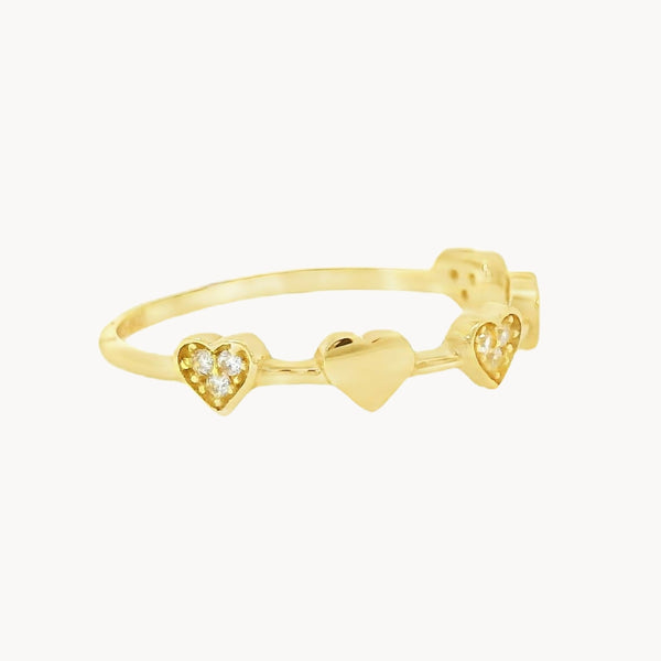 ANILLO CORAZONES CON CIRCONITAS JAMI