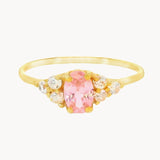 ANILLO CUARZO ROSA Y CIRCONITAS YAEN