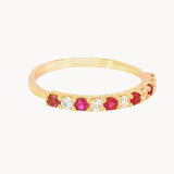 ANILLO CARRIL CON CIRCONITAS ROJAS Y BLANCAS CARYS