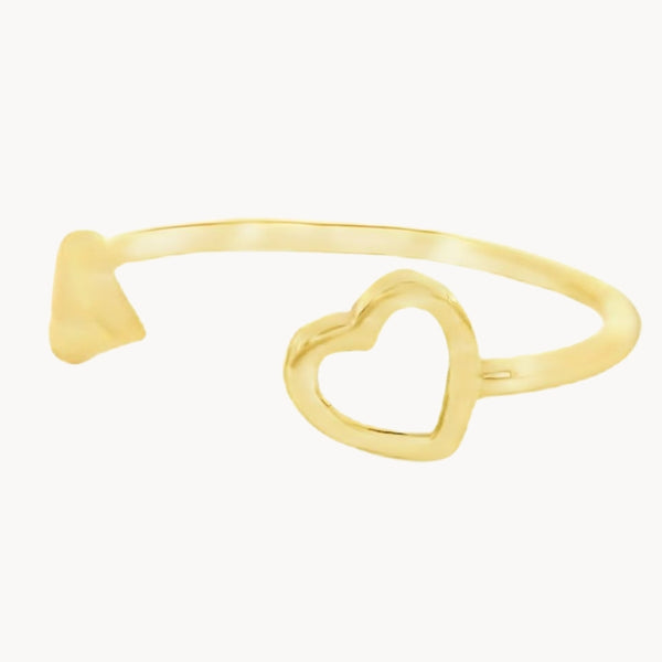 ANILLO ABIERTO CORAZON Y FLECHA LIVIA