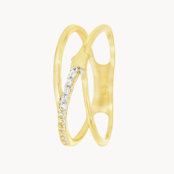 ANILLO DOBLE ESTRELLA CON CIRCONITAS EMILIANA
