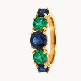 ANILLO ZAFIROS Y CUARZOS VERDES ALTERNOS