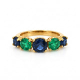 ANILLO ZAFIROS Y CUARZOS VERDES ALTERNOS