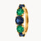 ANILLO ZAFIROS Y CUARZOS VERDES ALTERNOS