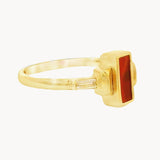 ANILLO AGATA ROJA Y CIRCONITA MEI