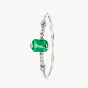 ANNETTE EMERALD AND CZ RING