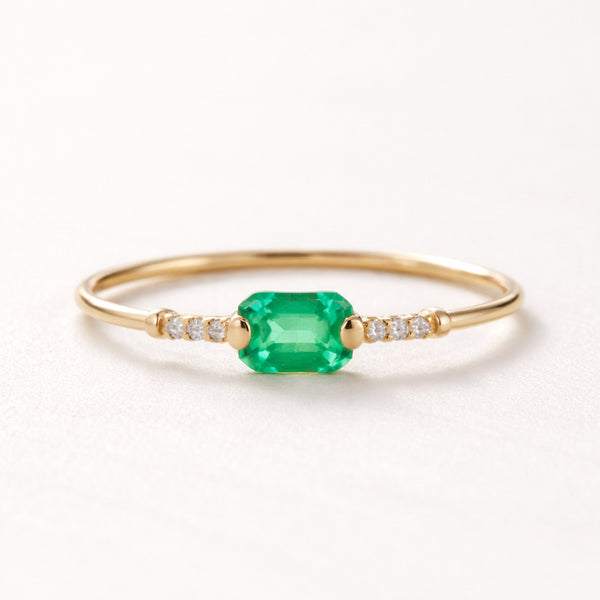 ANILLO ESMERALDA Y CIRCONITAS ANNETTE