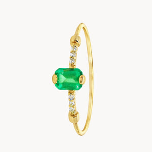 ANNETTE EMERALD AND CZ RING