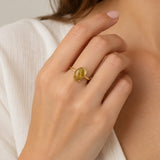 ANILLO CON ZAFIRO AMARILLO BRUTO