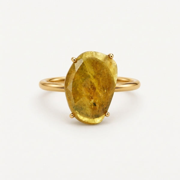 ANILLO CON ZAFIRO AMARILLO BRUTO