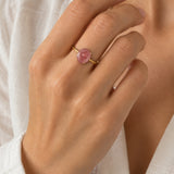 ANILLO CON ZAFIRO ROSA BRUTO