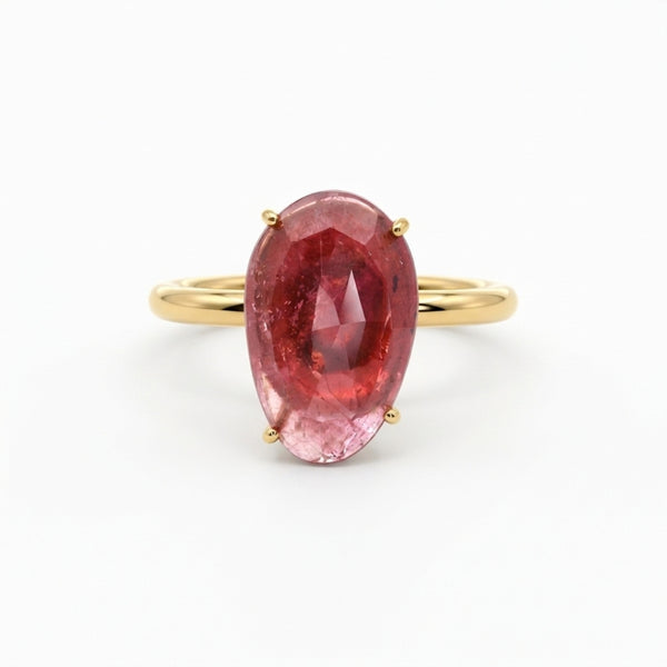 ANILLO CON ZAFIRO ROSA BRUTO