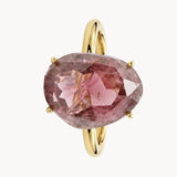 ANILLO CON ZAFIRO COLOR GRANATE EN BRUTO