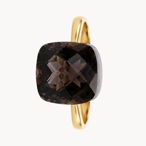 ANILLO CON CUARZO FUME TALLA CUSHION