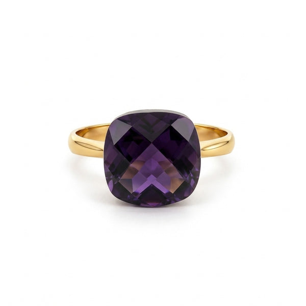 ANILLO CON AMATISTA TALLA CUSHION