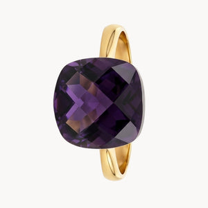 ANILLO CON AMATISTA TALLA CUSHION