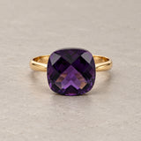 ANILLO CON AMATISTA TALLA CUSHION