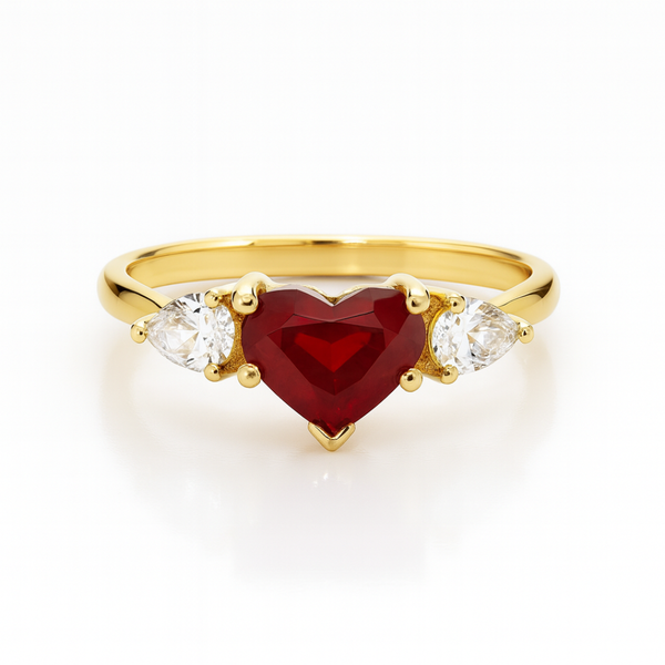 ANILLO RUBI CORAZON CON CIRCONITAS JACKIE